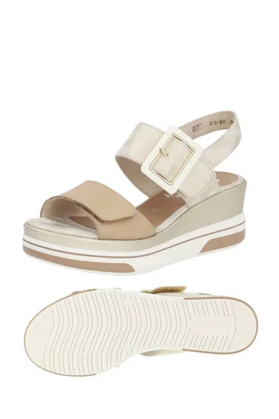 Rieker Sabine Wedge Sandals In Cord/muschel In Multi