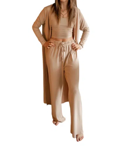 With Love The Linden 3pc Set In Chai In Brown