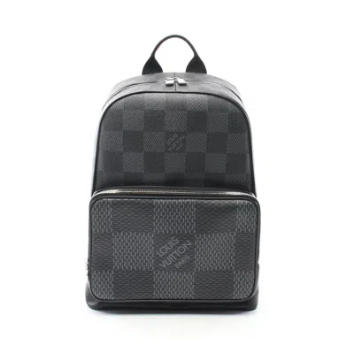 Pre-owned Louis Vuitton Campus Backpack Damier Graphit Backpack Rucksack Pvc Leather Gray In Black