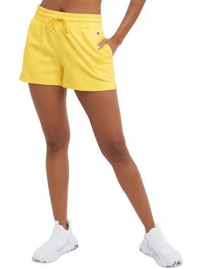 Champion Womens Smocked Drawstring Casual Shorts In Yellow
