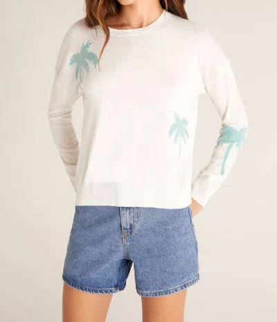 Z Supply Larisa Palm Sweater In White