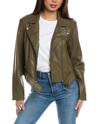 French Connection Asymmetrical Moto Jacket In Green