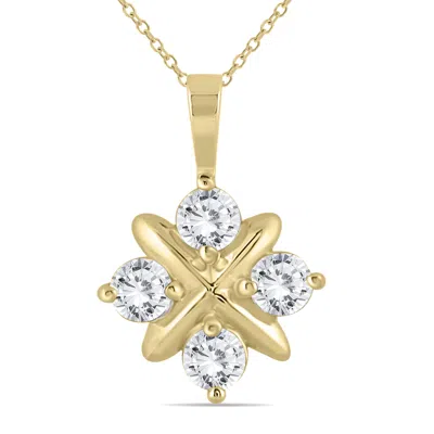 Sselects 1 Ctw Natural Diamond Snowflake Pendant In 10k In Gold