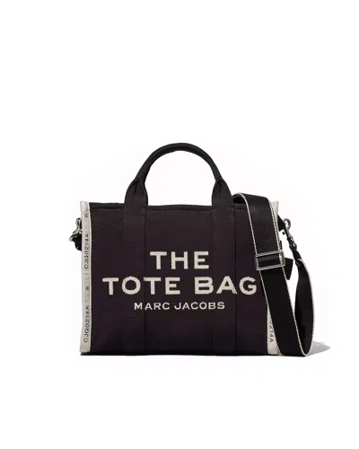 Marc Jacobs The Jacquard Medium Tote Black Handbag In 001