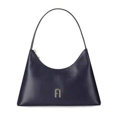 Furla Diamante Logo Plaque Small Shoulder Bag In Blue