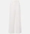 Khaite Bacall Pleated Wide-leg Pants In Ivory