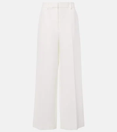 Khaite Bacall Pleated Wide-leg Pants In Ivory