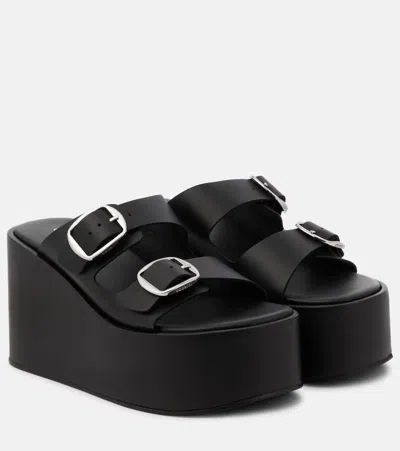 Coperni Leather Platform Sandals In Black