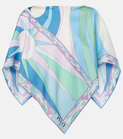 Pucci Cigni-print Silk Blouse In Multicolor