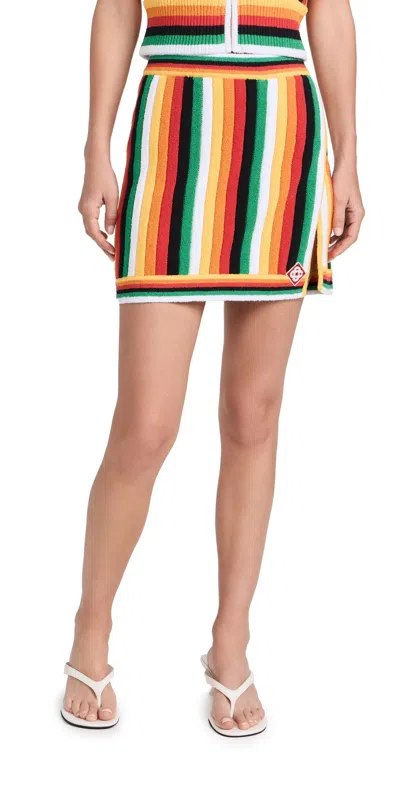 Casablanca Striped Towelling Miniskirt In Multi