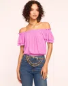 Ramy Brook Braelynn Ruffle Top In Pink Orchid