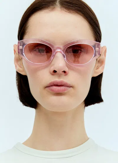Gucci Women Oval Frame Sunglasses In Pink