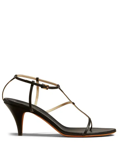 Khaite Jones T-strap Heel Sandal 75 Shoes In Black