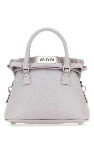 Maison Margiela Man Lilac Leather Micro 5ac Handbag In Purple