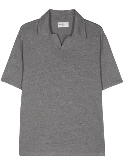 Officine Generale Officine Générale Simon Heather French Linen Clothing In Grey