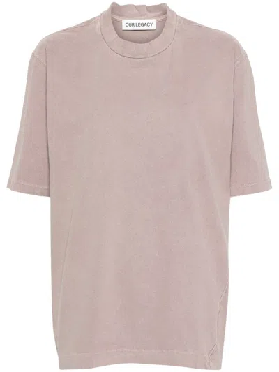 Our Legacy Big Cotton T-shirt In Pink Cast Band Jersey