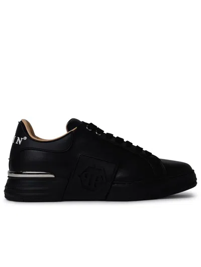 Philipp Plein Exagon Sneakers In Black Nappa Leather