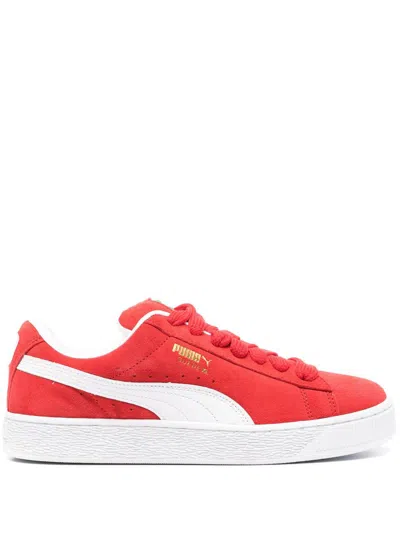 Puma Suede Xl Logo-print Trainers In For All Time Red White