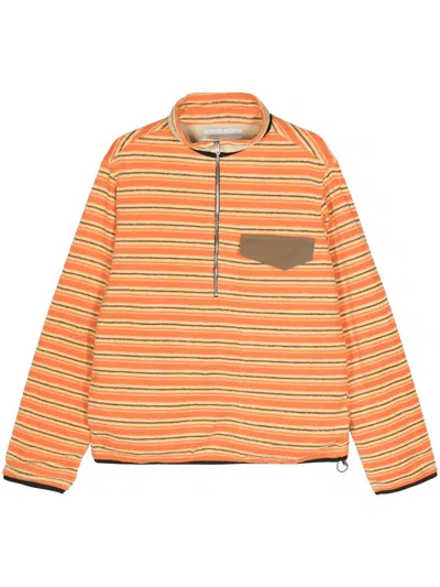 Ranra Striped Half-zip Sweatshirt In Yellow & Orange