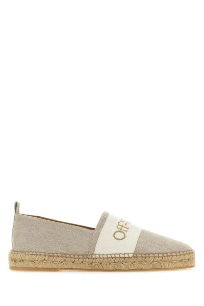 Off-white Off White Man Sand Canvas Bookish Espadrilles In Brown