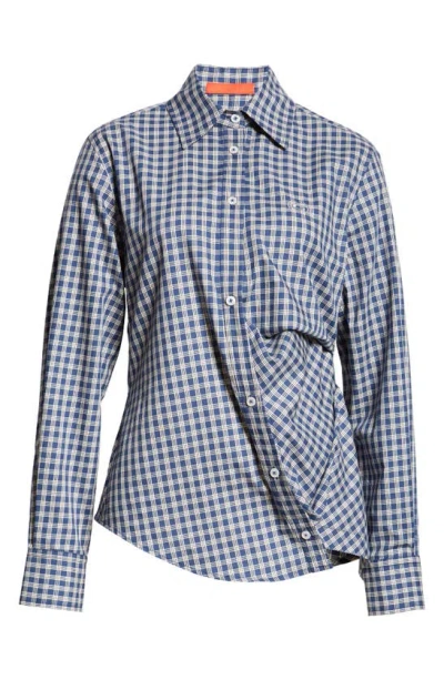 Commission Blue Twisted Ivy Shirt In Blue Plaid