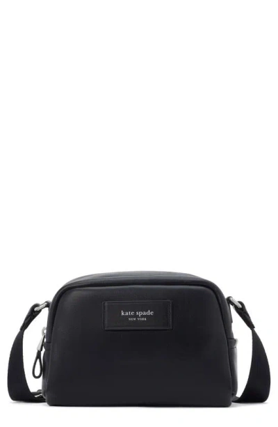 Kate Spade Puffed Small Leather Crossbody Bag In Black