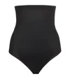 Spanx Invisible Shaping High-waisted Thong In Very Black