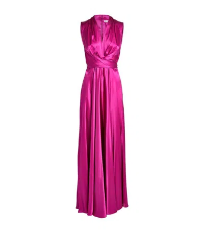 E.stott Silk Satin Sadie Gown In Pink