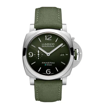 Panerai Stainless Steel Luminor Marina Watch 44mm In Green