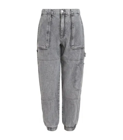 Allsaints High-rise Cargo Trousers In Grey