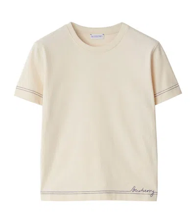 Burberry Boxy Cotton T-shirt In Soap