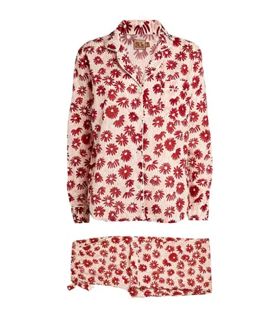 Desmond & Dempsey Cotton Floral Pyjama Set In Multi