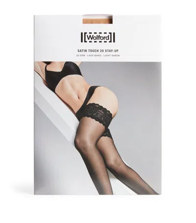 Wolford Satin Touch 20 Stay Up Thigh Highs In Beige