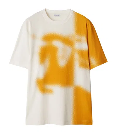 Burberry Ekd Two-tone Cotton T-shirt In White