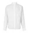 Allsaints Mens Optic White Cypress Relaxed-fit Linen Shirt