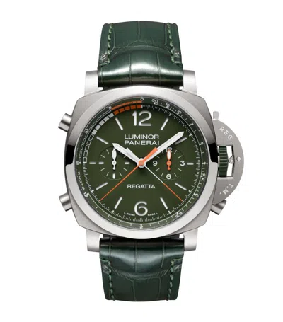 Panerai Titanium Luminor Regatta Watch 47mm In Green