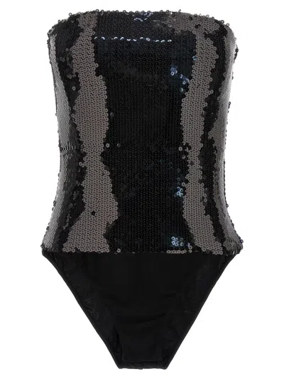 Alexandre Vauthier Sequin Bodysuit Underwear, Body In Black