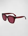 Ferragamo Logo Plastic Cat-eye Sunglasses In Transparent Red