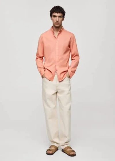 Mango 100% Cotton Regular-fit Shirt Orange