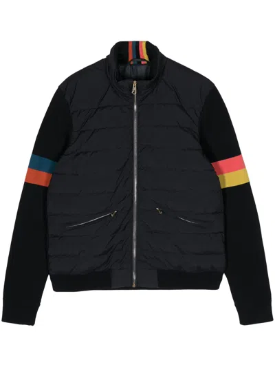 Paul Smith Artist Stripe Padded Bomber Jacket In Blue