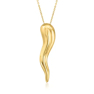 Ross-simons 14kt Yellow Gold Italian Horn Pendant Necklace