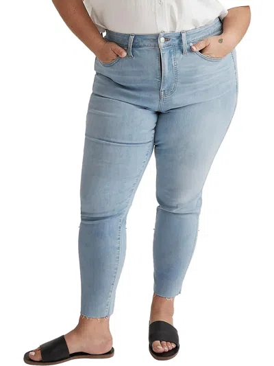 Madewell Plus Womens High-rise Cropped Skinny Jeans In Blue
