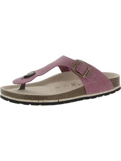 Sanita Bora Bora Womens Leather Slip-on T-strap Sandals In Purple