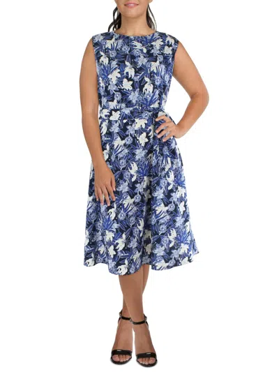 Lauren Ralph Lauren Womens Belted Long Maxi Dress In Multi