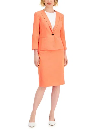 Le Suit Womens Woven 2pc Skirt Suit In Pink