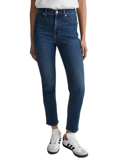 Madewell Stovepipe Womens Narrow Leg Dark Wash Ankle Jeans In Blue