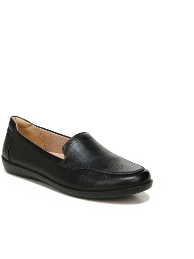 Lifestride Nina Womens Faux Leather Slip On Loafers In Black