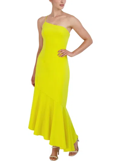 Laundry By Shelli Segal Womens Asymmetric One Shoulder Evening Dress In Yellow