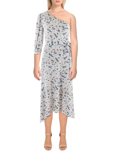 Lauren Ralph Lauren Womens Floral Print One-shoulder Maxi Dress In Beige