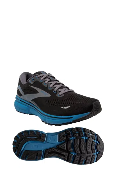 Brooks Men's Ghost 15 Running Shoes - D/medium Width In Black/blue